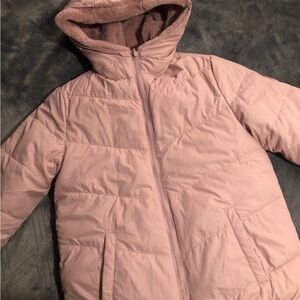 Abercrombie Pink Hooded Puffer Jacket
